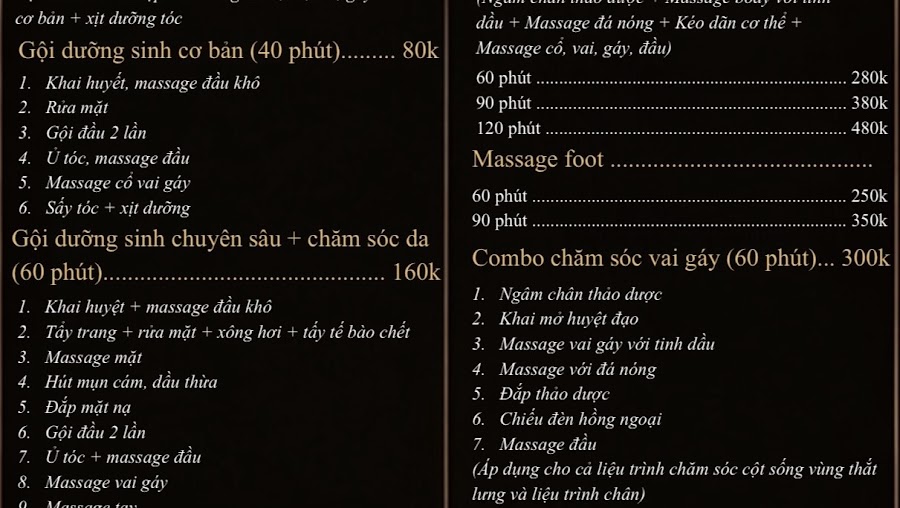 GLOW SPA_ 전신 마사지 按摩,洗头
