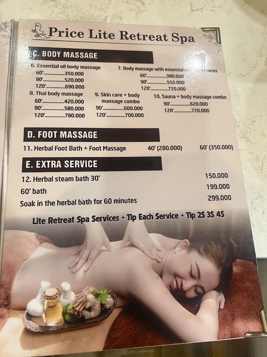 Lite Retreat Spa & Nail ( Shampoo - Waxing - Take Ear )